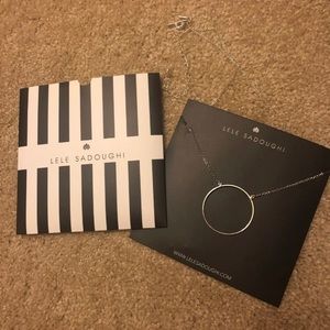 New Lele Sadoughi Silver Circle Necklace